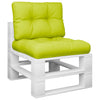Vidaxl Pallet Cushions 2 St tessuto verde brillante