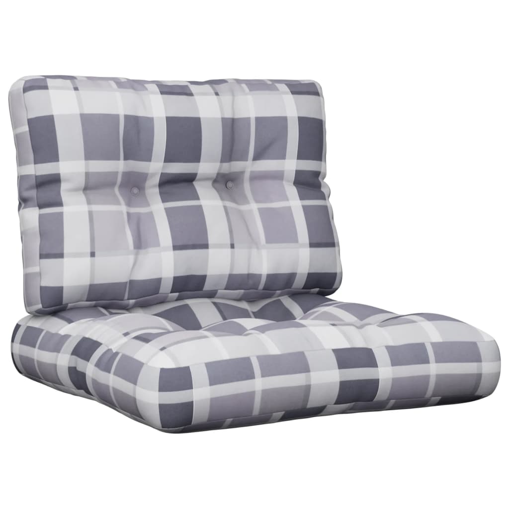 VidaXL cojines palet 2 uds tela estampado rombos gris