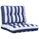 Cuscini per pallet VidaXL 2 pezzi in tessuto a righe bianche e blu