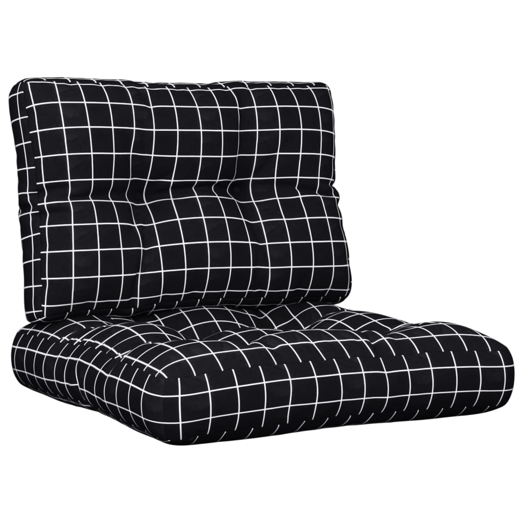 Cuscini da pallet Vidaxl 2 ST tessuto diamante nero