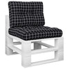 Cuscini da pallet Vidaxl 2 ST tessuto diamante nero