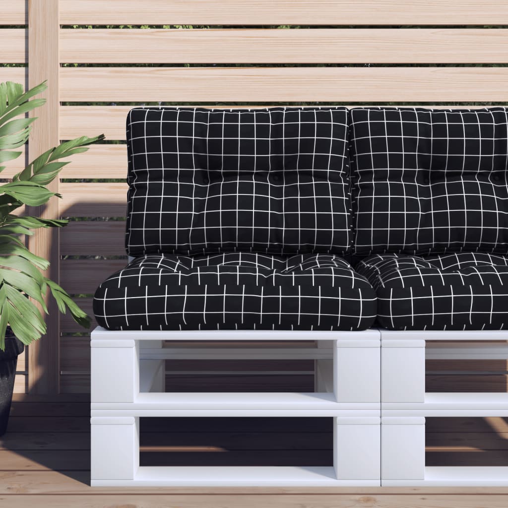Cuscini da pallet Vidaxl 2 ST tessuto diamante nero