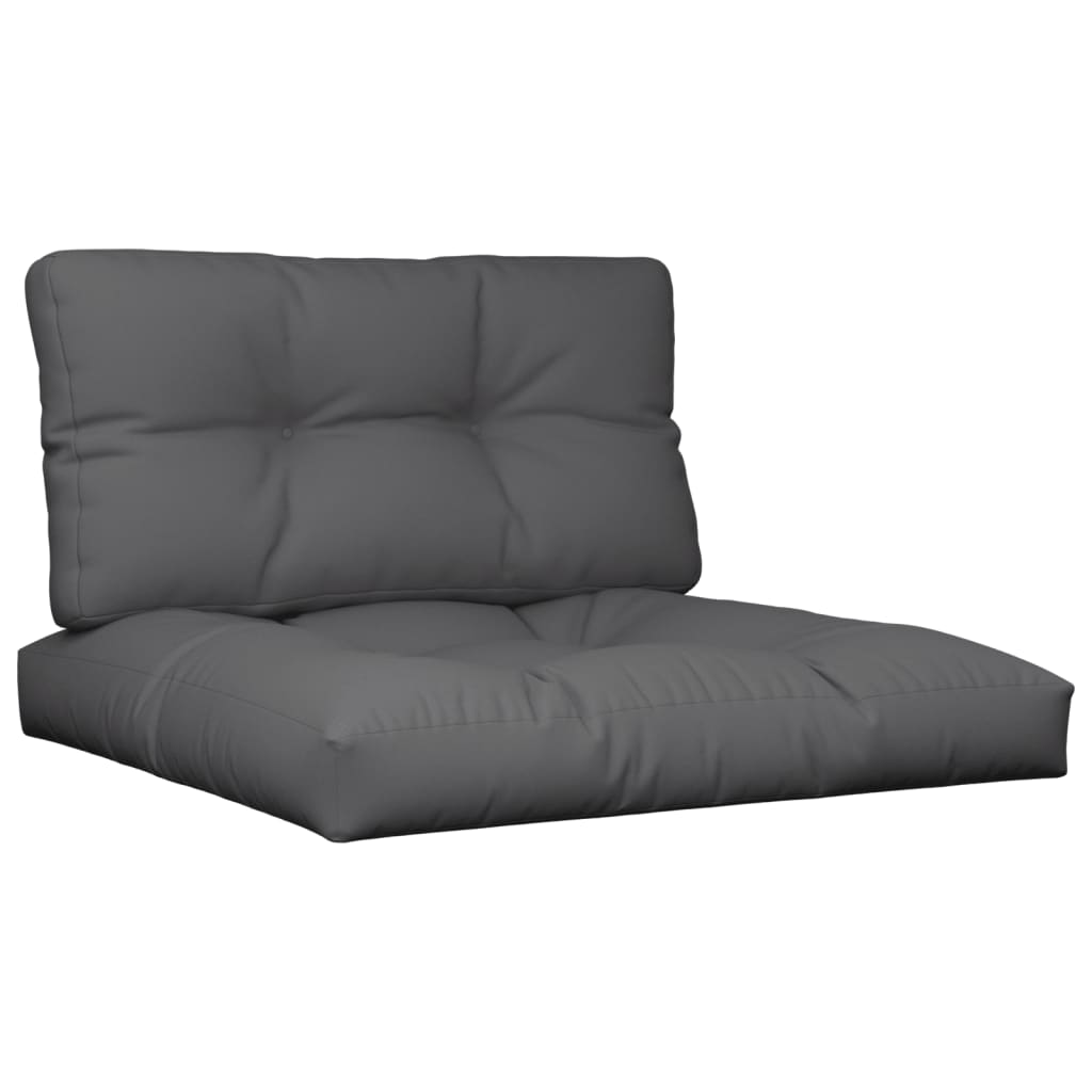 Cojines de palet Vidaxl 2 st tela antracita