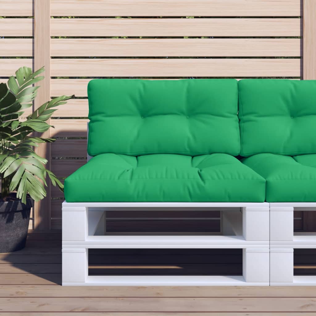 Vidaxl pallet cuscini 2 st tessuto verde
