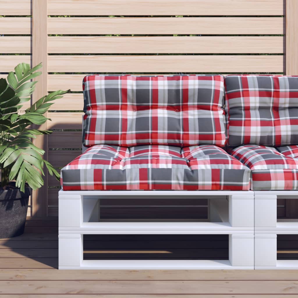 Cuscini da pallet Vidaxl 2 ST tessuto diamante rosso rosso