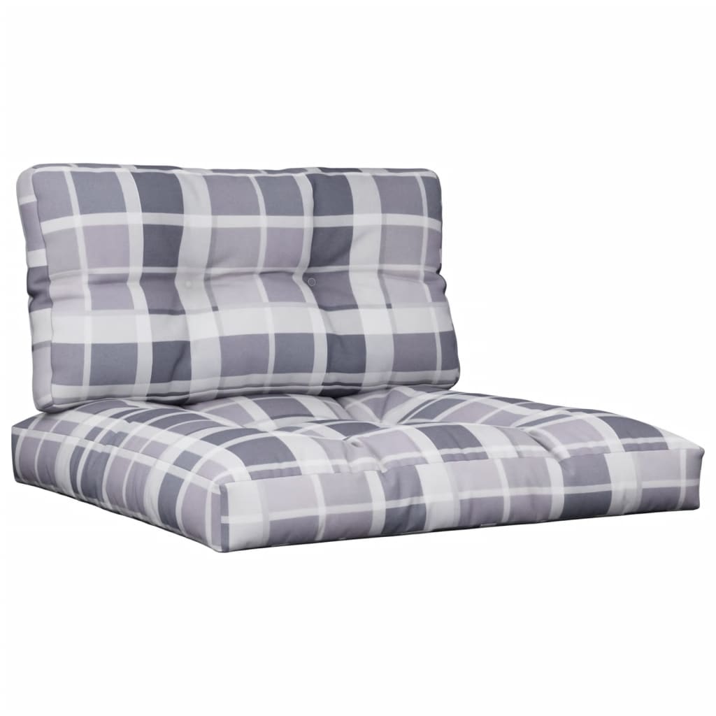 Cuscini da pallet Vidaxl 2 tessuto a pattern grigio