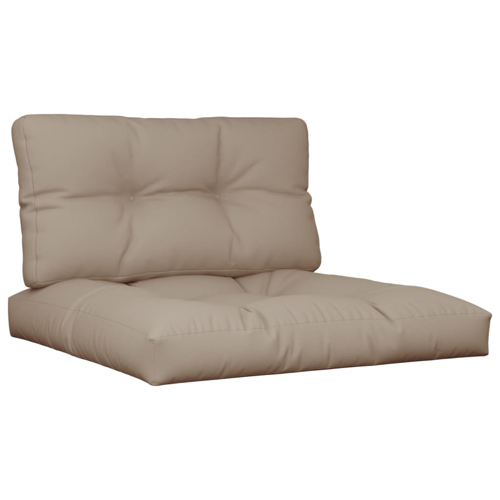 Cuscini da pallet Vidaxl 2 St tessuto taupe
