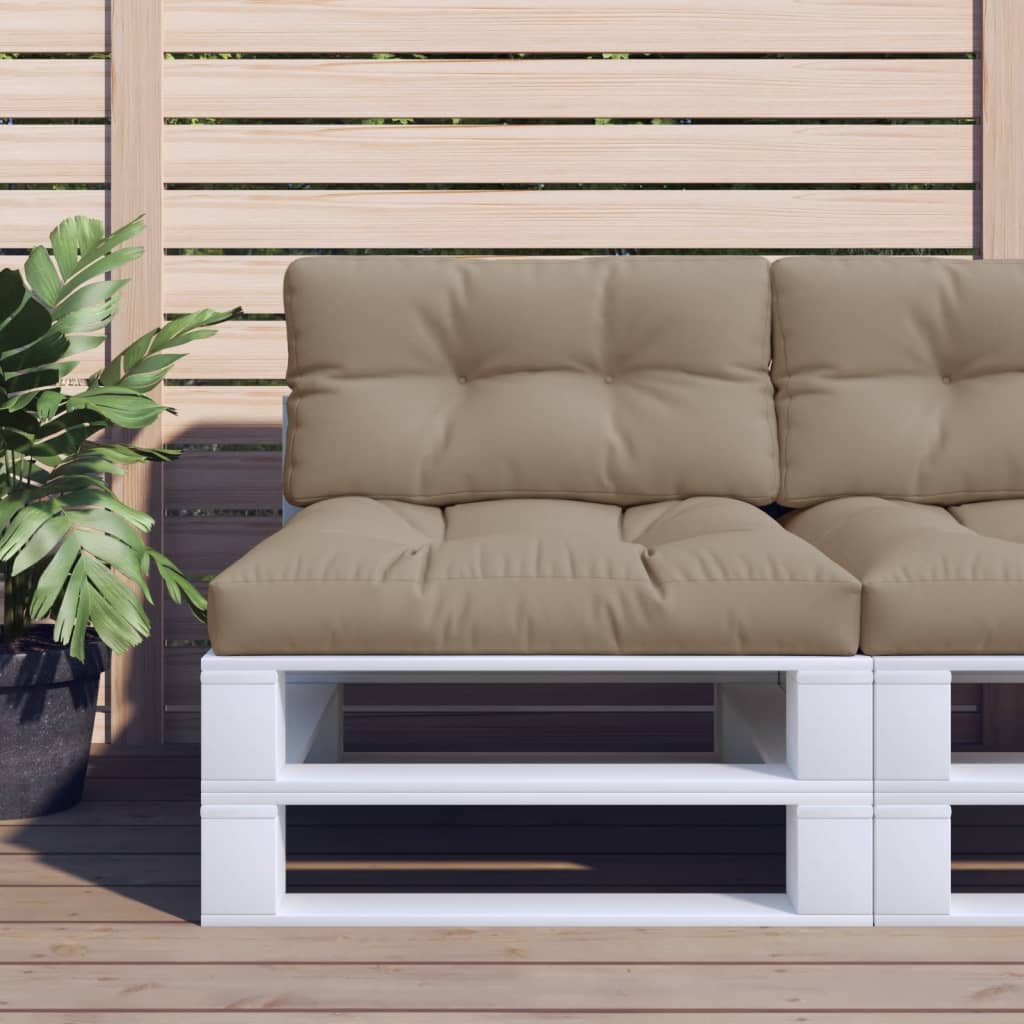 Cuscini da pallet Vidaxl 2 St tessuto taupe