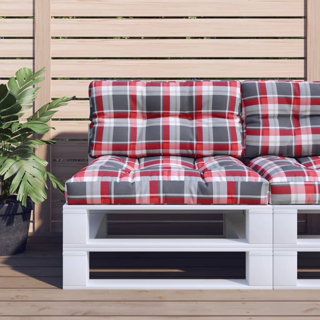 Cuscini da pallet Vidaxl 2 ST tessuto diamante rosso rosso