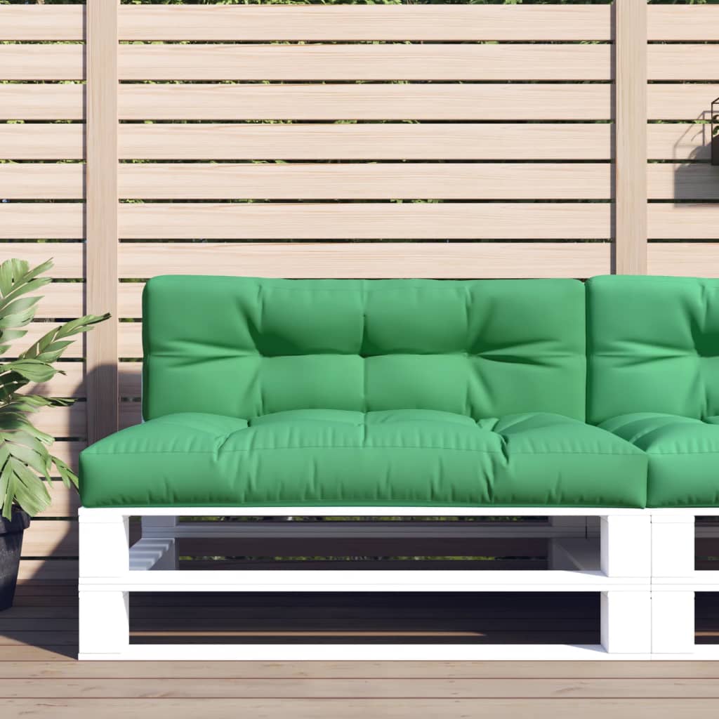 Vidaxl pallet cuscini 2 st tessuto verde