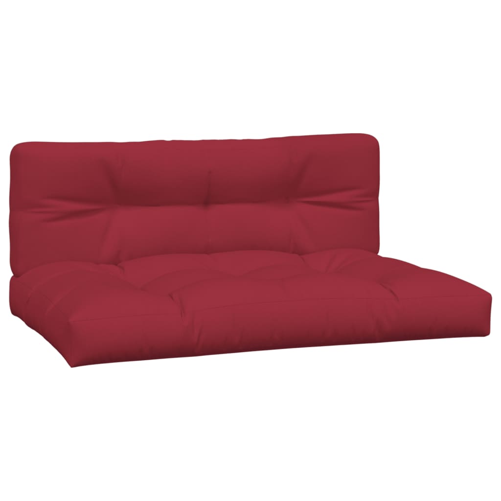 Vidaxl Pallet Cushions 2 St tessuto vino rosso