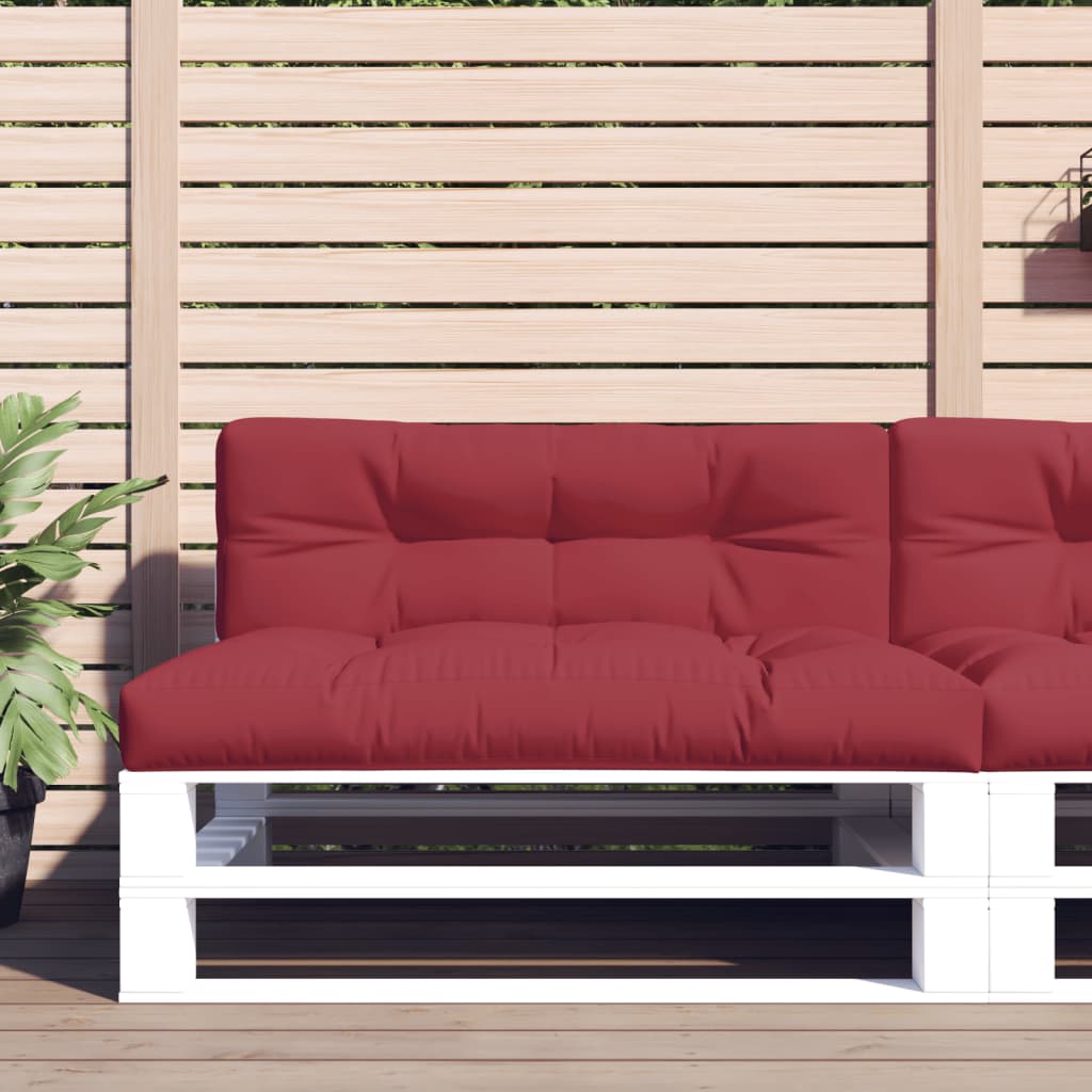 Vidaxl Pallet Cushions 2 St tessuto vino rosso