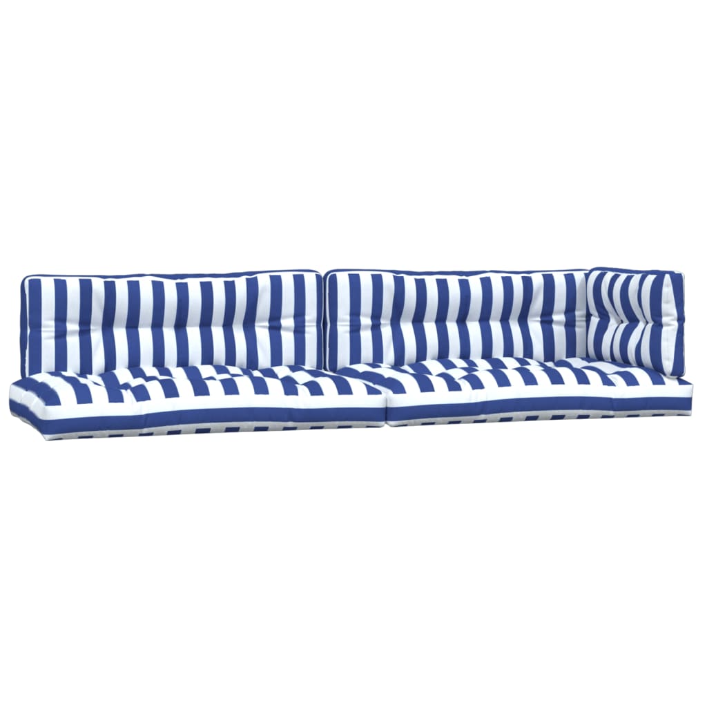 Cuscini da pallet Vidaxl 5 St a strisce bianche e blu