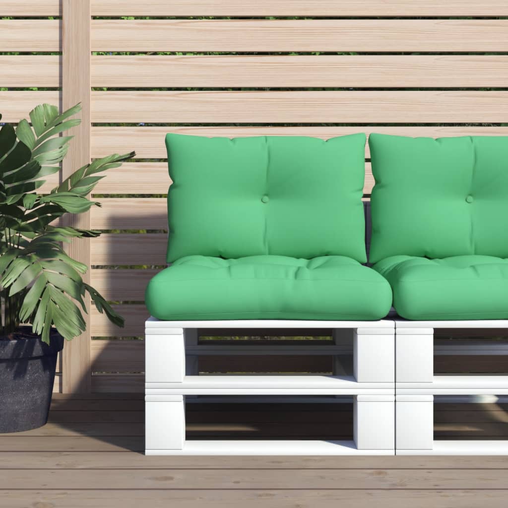 Vidaxl pallet cuscini 2 st tessuto verde