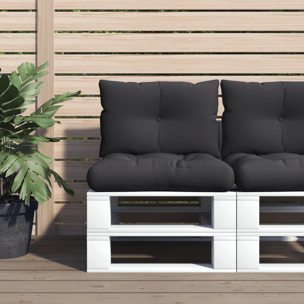 Vidaxl Pallet Cushions 2 St tessuto nero