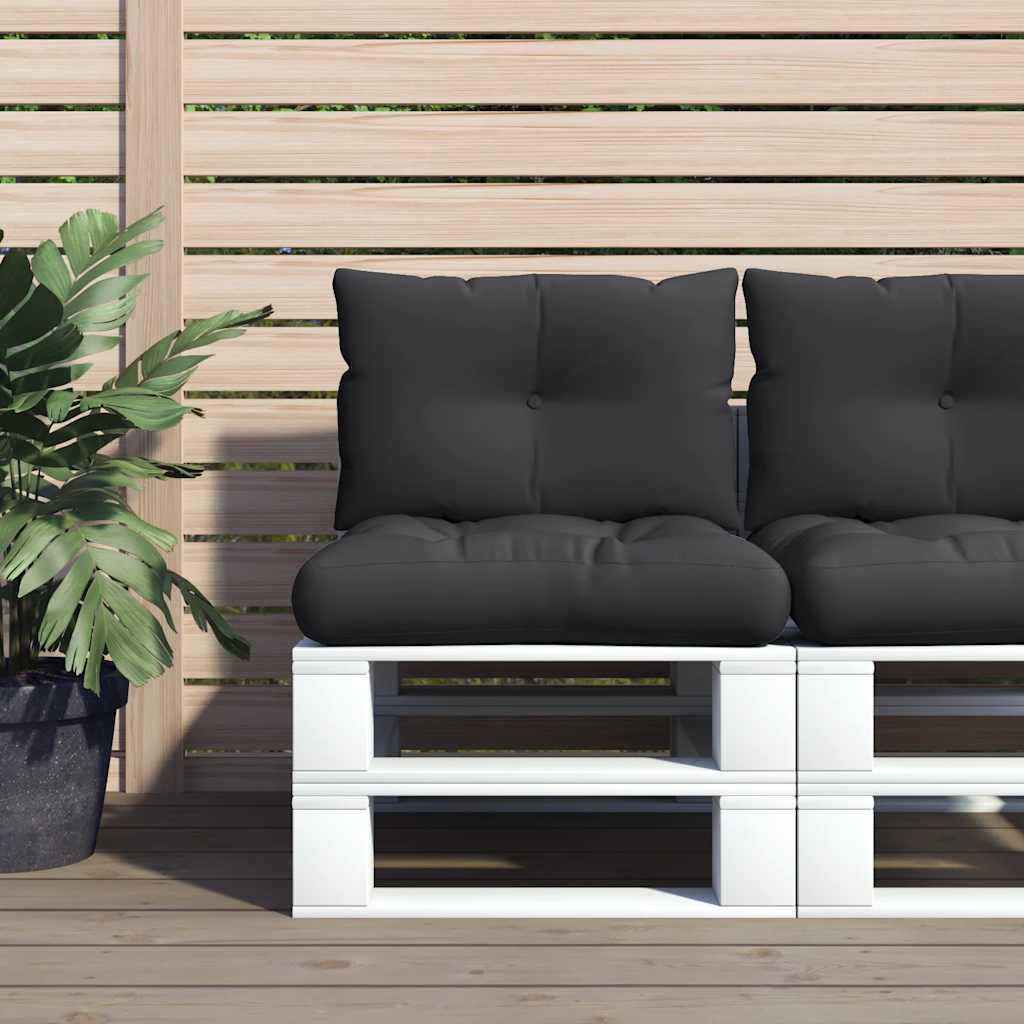 Vidaxl Pallet Cushions 2 St tessuto nero