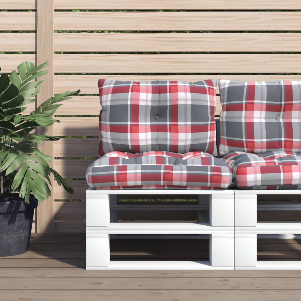 Cuscini da pallet Vidaxl 2 ST tessuto diamante rosso rosso