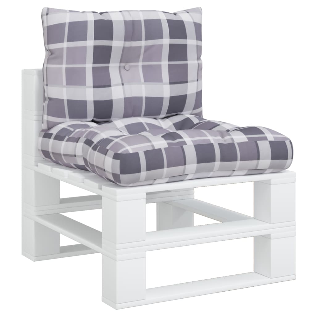 Cuscini da pallet Vidaxl 2 tessuto a pattern grigio
