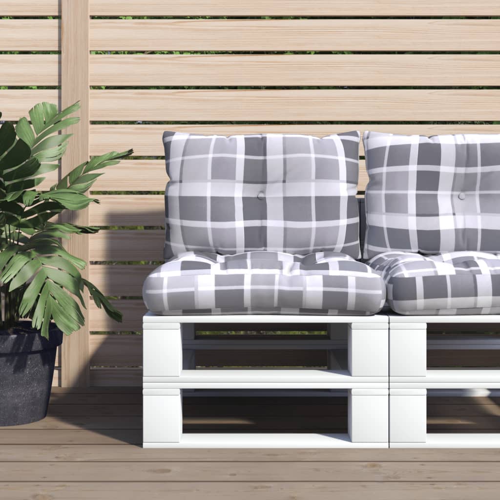 Cuscini da pallet Vidaxl 2 tessuto a pattern grigio