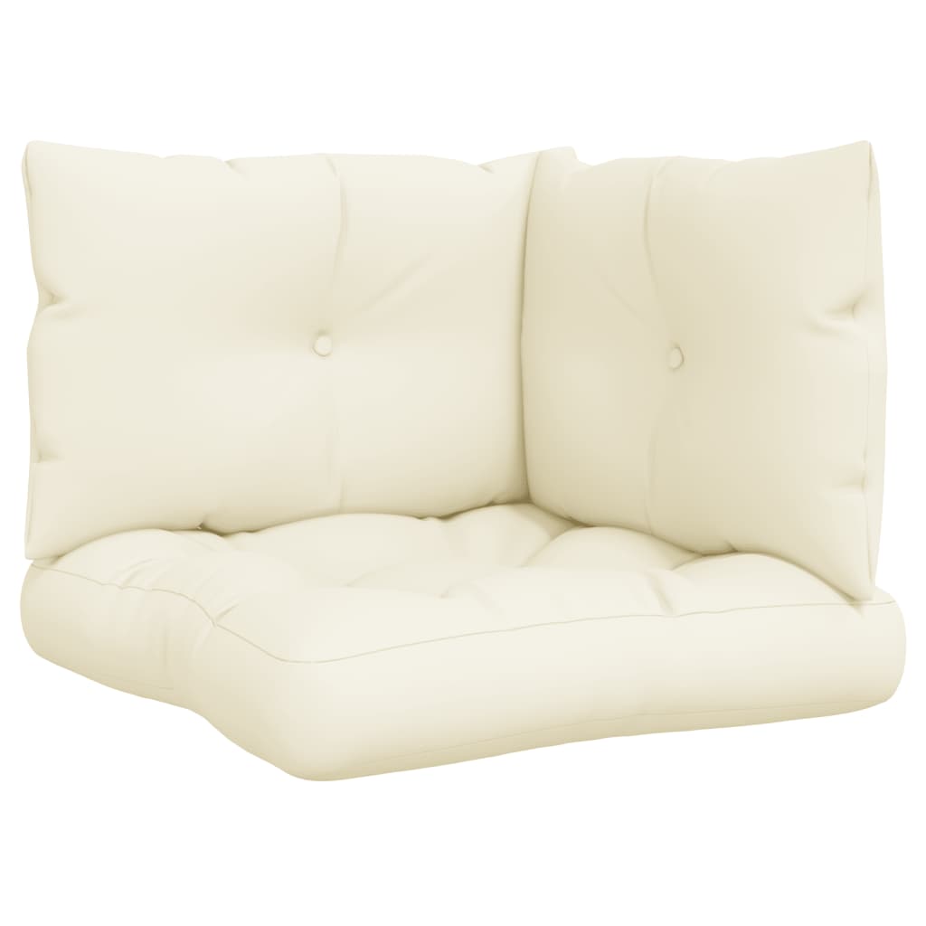 Cuscini per pallet VidaXL 3 pezzi in tessuto color crema