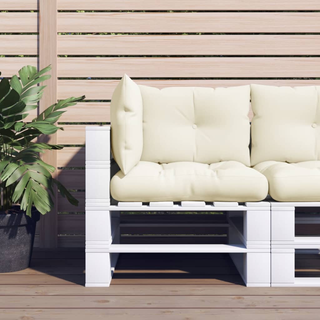 Cuscini per pallet VidaXL 3 pezzi in tessuto color crema