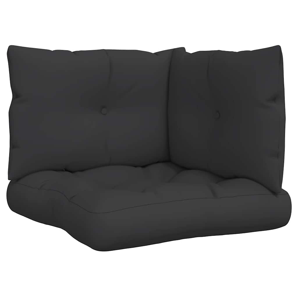 VidaXL cojines palet 3uds tela negro