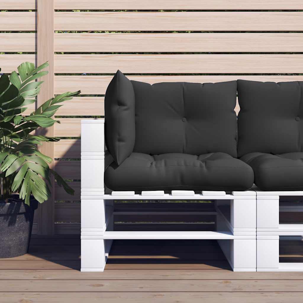 VidaXL cojines palet 3uds tela negro
