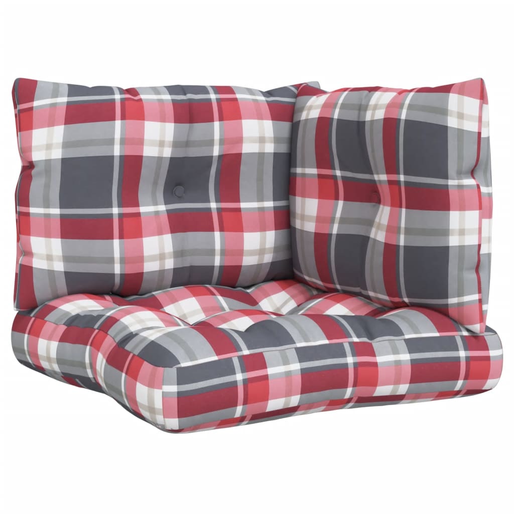 Cuscini da pallet Vidaxl 3 tessuto a pattern -tasso rosso