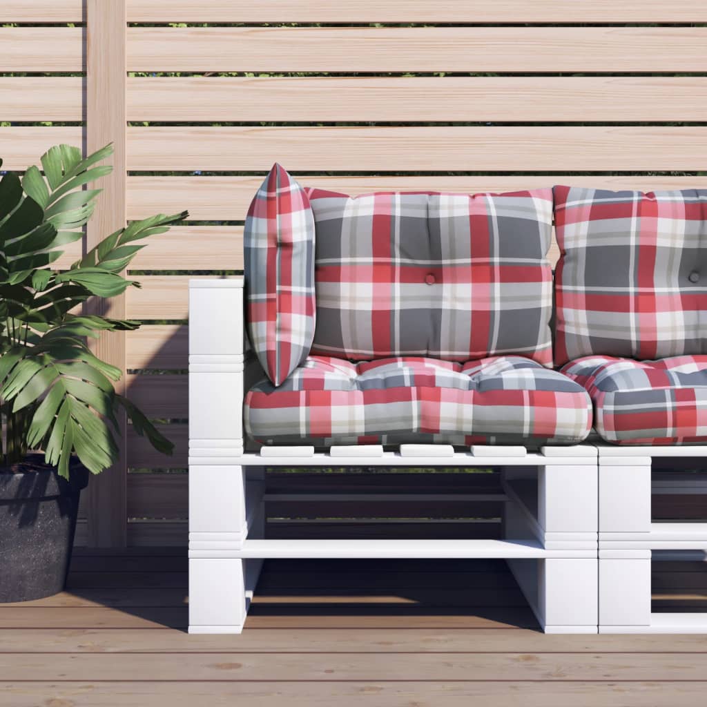 Cuscini da pallet Vidaxl 3 tessuto a pattern -tasso rosso