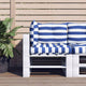 Cuscini da pallet Vidaxl 3 tessuto a strisce a strisce bianche e blu