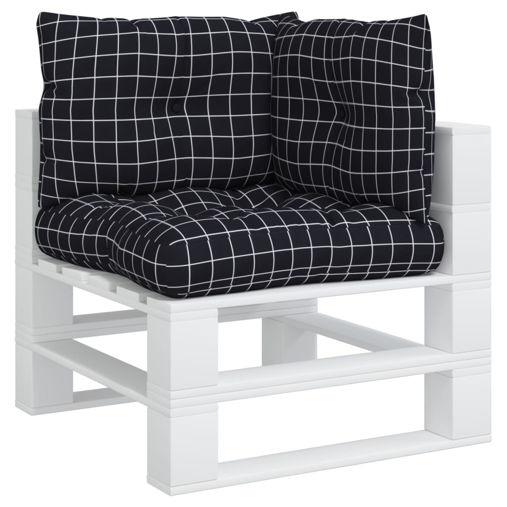 Vidaxl Pallet Cushions 3 Stedcase Pattern Oxford Fabric Black