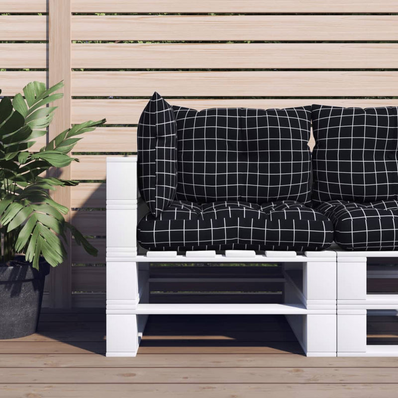 Vidaxl Pallet Cushions 3 Stedcase Pattern Oxford Fabric Black