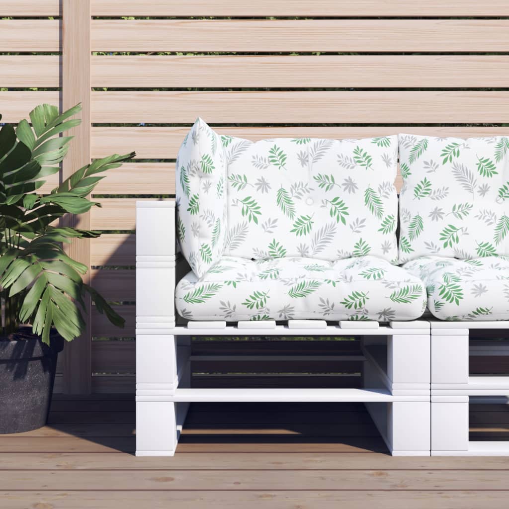 Cuscini di pallet Vidaxl 3 ST Modello fogliare Oxford tessuto