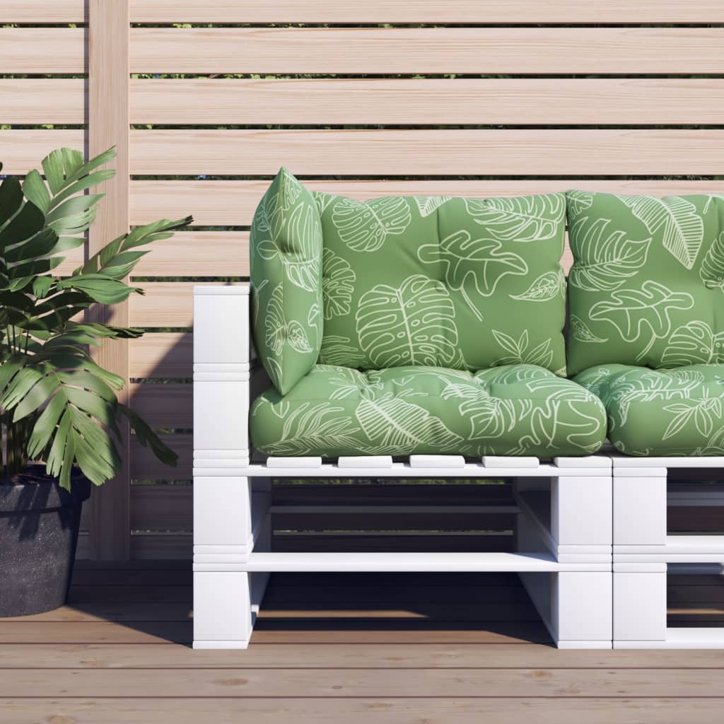 Cuscini di pallet Vidaxl 3 ST Modello fogliare Oxford tessuto