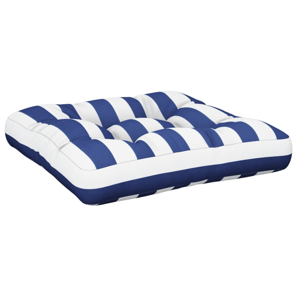Vidaxl Pallet Cushion 60x61.5x10 cm de oxford rayado de oxford blanco blanco