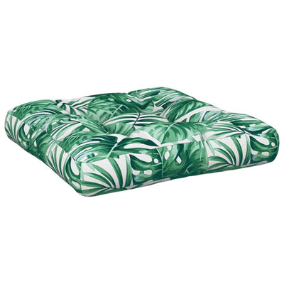 Vidaxl Pallet Cushion 58x58x10 CM CM Patrón de hoja de tela