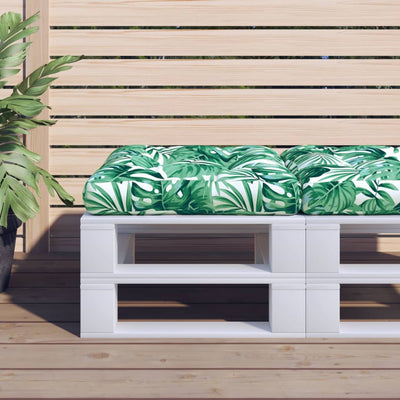 Vidaxl Pallet Cushion 58x58x10 CM CM Patrón de hoja de tela