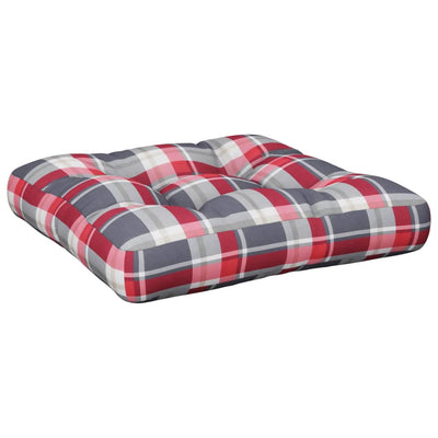 Vidaxl Pallet Cushion 58x58x10 cm Patrón de verificación de polvo rojo