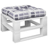 Vidaxl Pallet Cushion 58x58x10 cm Patrón de verificación de tela gris