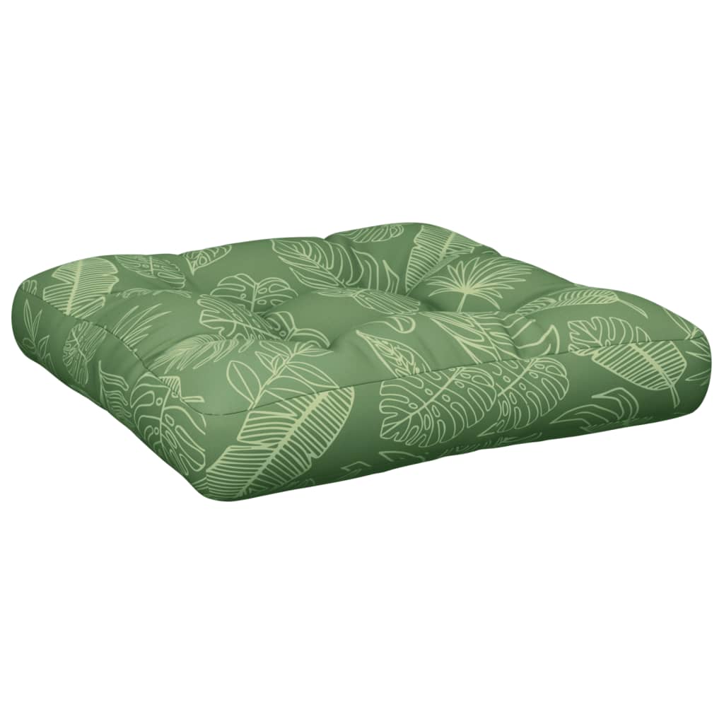 Vidaxl Pallet Cushion Leaf Pattern 58x58x10 cm Tessuto Oxford