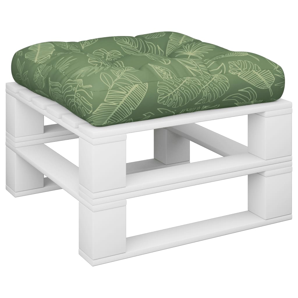 Vidaxl Pallet Cushion Leaf Pattern 58x58x10 cm Tessuto Oxford