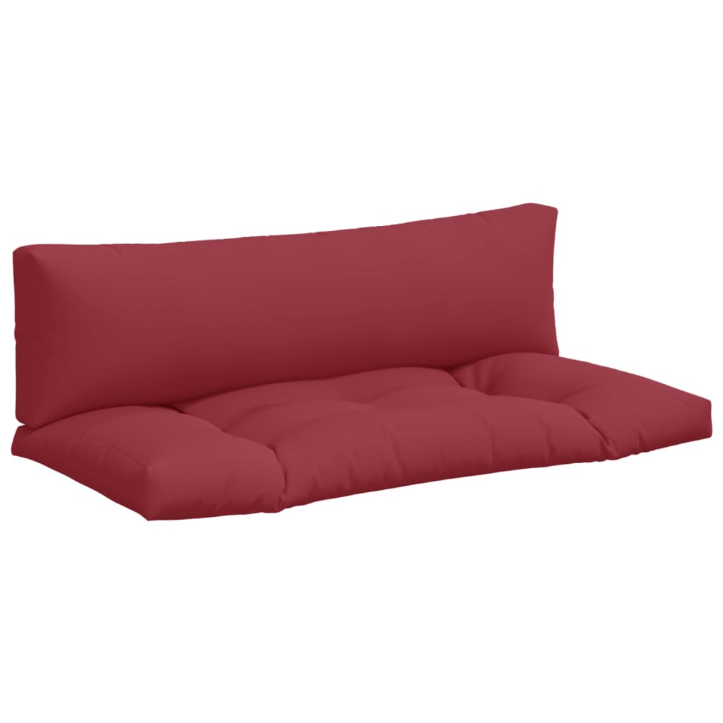 Vidaxl Pallet Cushions 2 St tessuto vino rosso