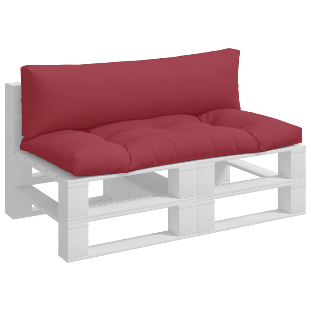 Vidaxl Pallet Cushions 2 St tessuto vino rosso