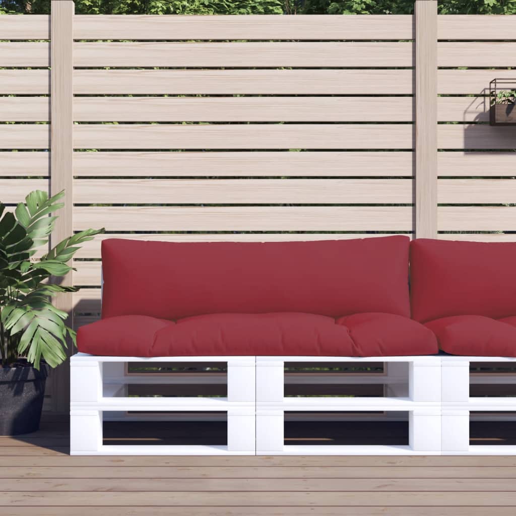 Vidaxl Pallet Cushions 2 St tessuto vino rosso