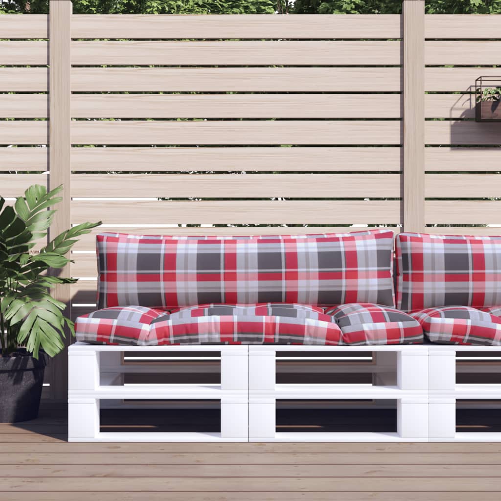 Cuscini da pallet Vidaxl 2 tessuto in pattern rosso rosso