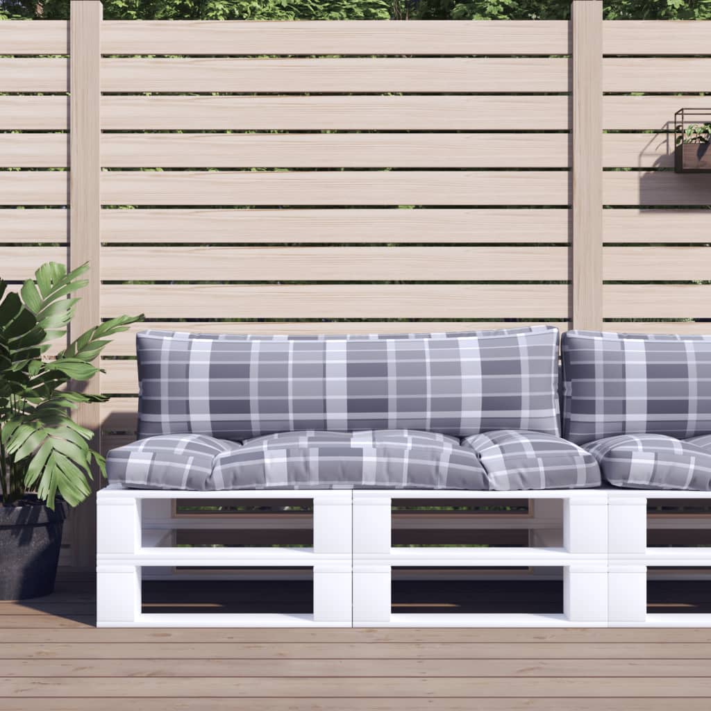 Cuscini da pallet Vidaxl 2 tessuto a pattern grigio