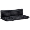 VidaXL Palletkussens 2 st ruitpatroon oxford stof zwart