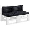 VidaXL Palletkussens 2 st ruitpatroon oxford stof zwart