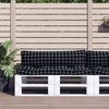 VidaXL Palletkussens 2 st ruitpatroon oxford stof zwart