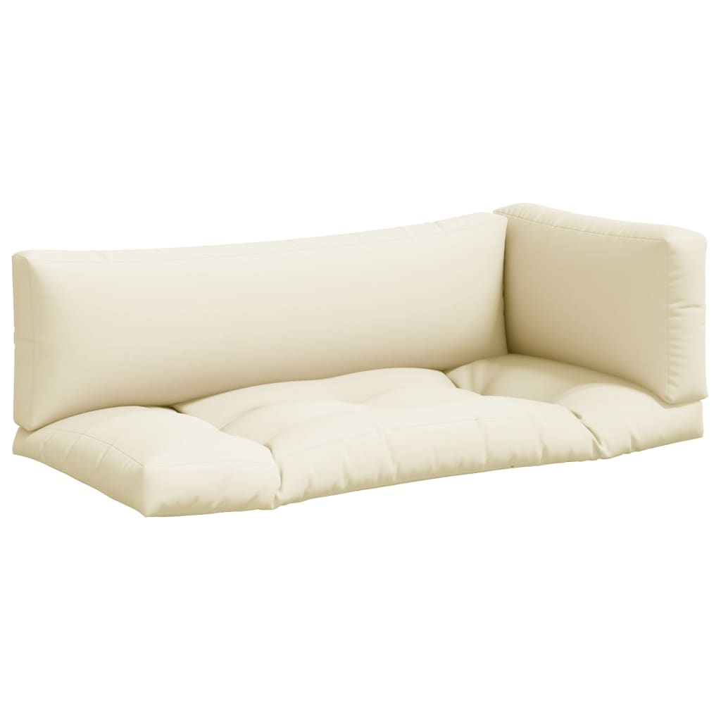 Cuscini per pallet VidaXL 3 pezzi in tessuto color crema